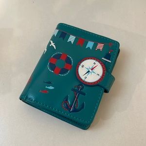 NWOT Vegan leather nautical themed wallet
